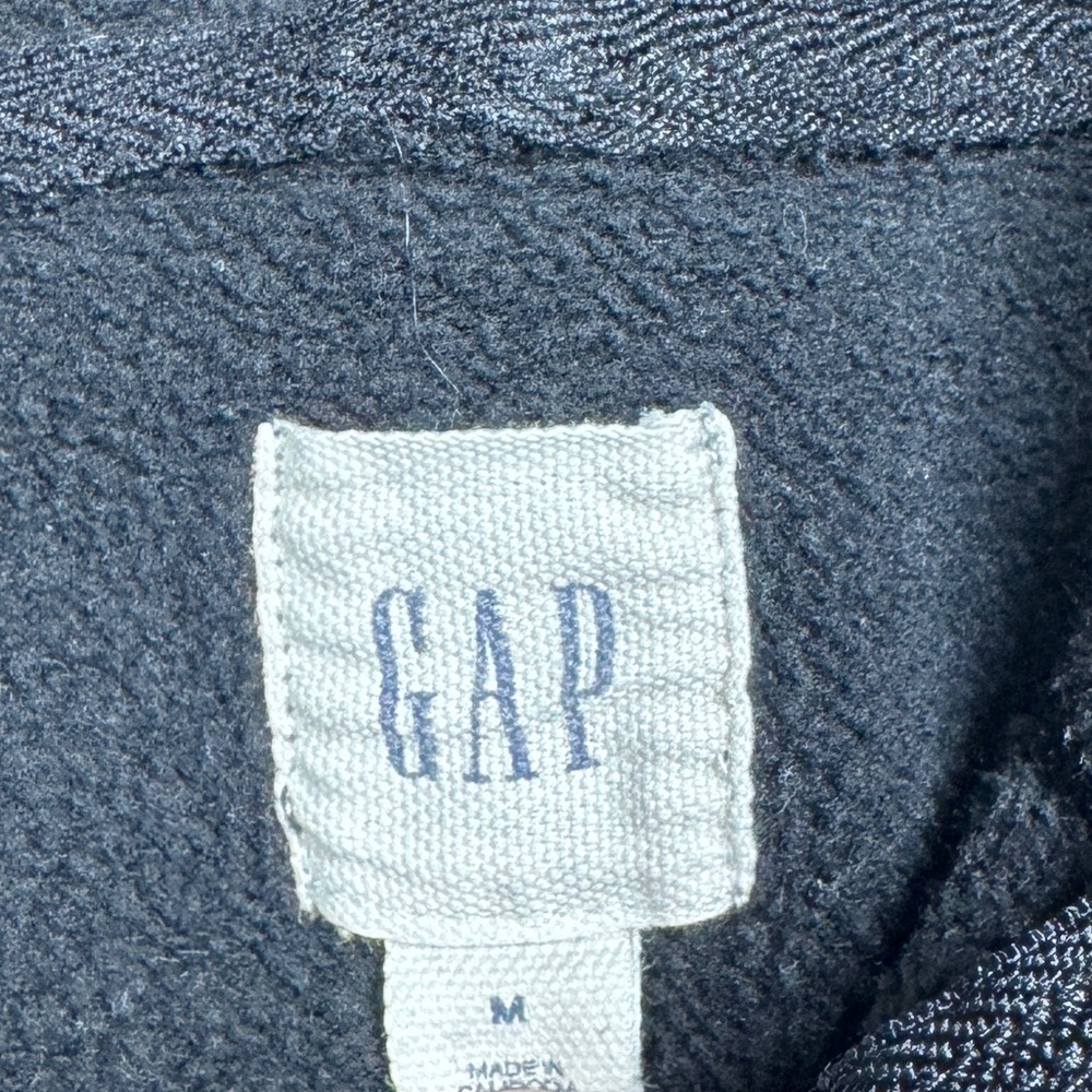 Y2K Style Gap Men’s Full Zip Logo Spellout Black Grey Hoodie Sweatshirt Medium - Picture 15 of 16